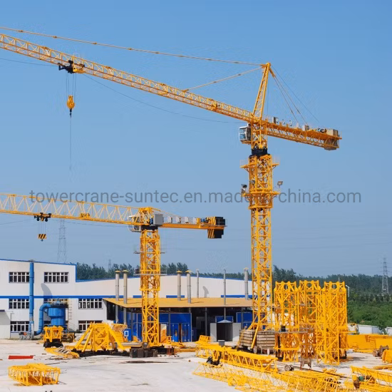 Chinese Tower Crane Manufacturer Suntec Construction Tower Crane with Jib Length of 60 Meters 8 Tons Qtz80